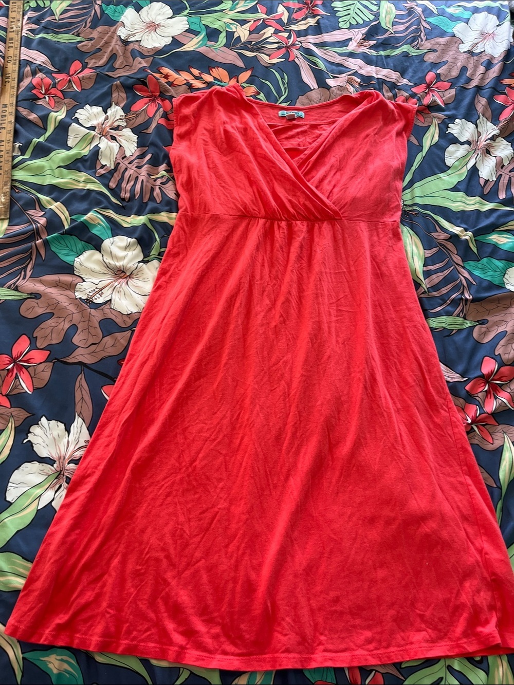 Sleeveless maternity/ nursing dress bright orange